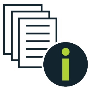 Stack of documents with the information icon.