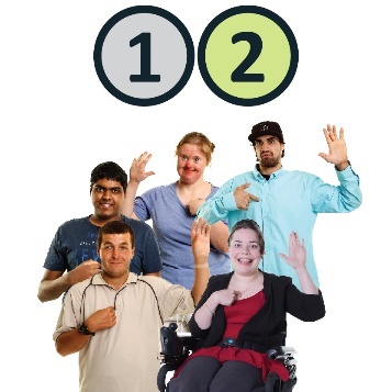 Decision bubbles numbered one and 2. Below is a diverse group of people point to themselves with their other hand raised.