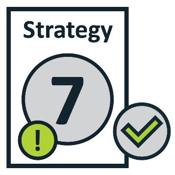 The new Strategy document with the number 7 next to an exclamation mark. A tick is next to the document.