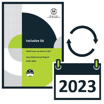 Cover of this document. Next to it is an update icon and a calendar with 2023 on it.