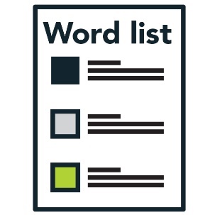 Word list icon.